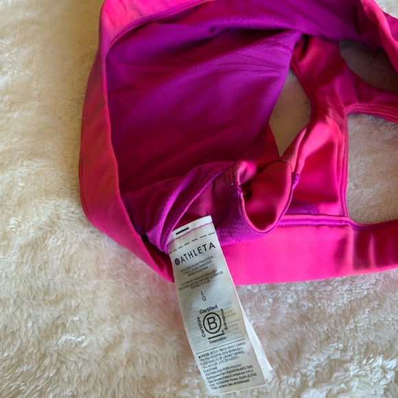 Athleta Pink Sports Bra Size LARGE - Picture 4 of 4